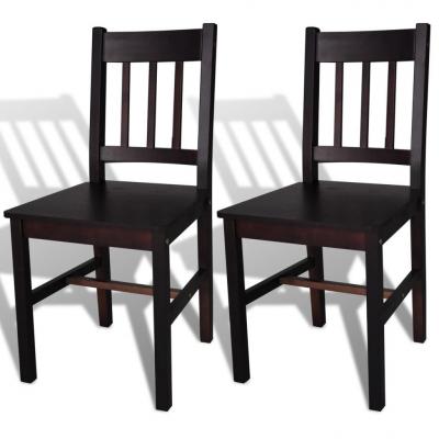 Emaga vidaxl krzesła stołowe, 2 szt., brązowe, drewno sosnowe