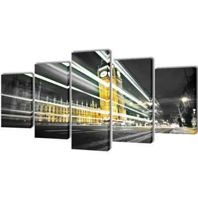 Emaga vidaxl zestaw obrazów na płótnie, londyński big ben, 100x50 cm