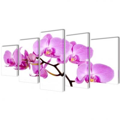 Emaga zestaw obrazów canvas 100 x 50 cm orchidea