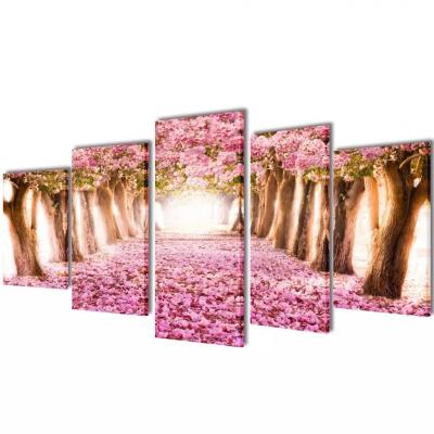 Emaga zestaw obrazów canvas 200 x 100 cm kwiat wiśni