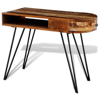 Emaga biurko vintage, stolik z metalowymi nogami
