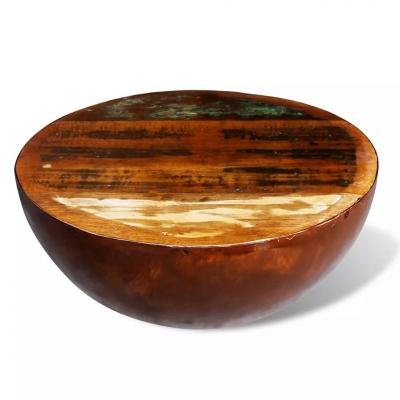Emaga vidaxl stolik kawowy z drewna odzyskanego i stali, forma półkuli