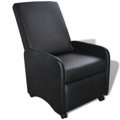 Emaga vidaxl fotel, składany, czarny, sztuczna skóra