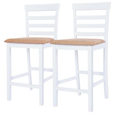 Emaga vidaxl krzesła barowe, 2 szt., białe, tkanina
