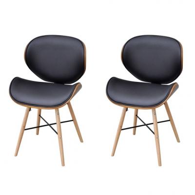 Emaga vidaxl krzesła stołowe, 2 szt., gięte drewno i sztuczna skóra