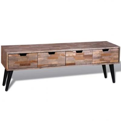 Emaga stolik z drewna tekowego / konsola/ szafka pod tv z 4 szufladami