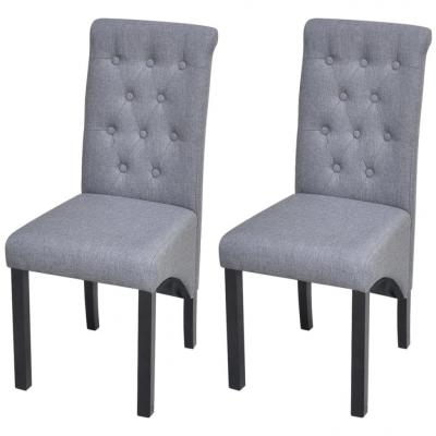 Emaga vidaxl krzesła do jadalni, 2 szt., jasnoszare, tapicerowane tkaniną