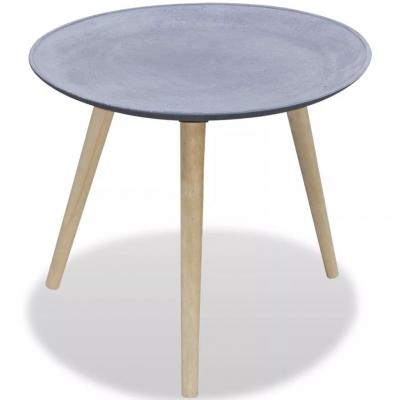 Emaga vidaxl okrągły stolik boczny, szary, przypominający betonowy