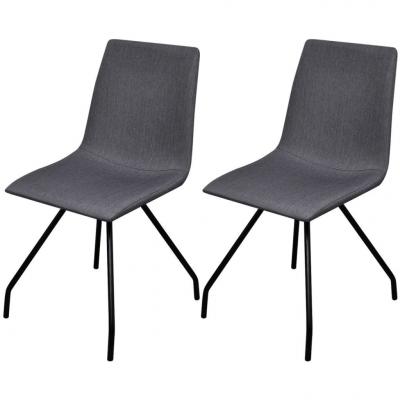 Emaga vidaxl krzesła stołowe, 2 szt., ciemnoszare, tkanina