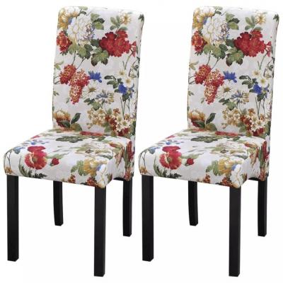Emaga vidaxl krzesła stołowe, 2 szt., wielokolorowe, tkanina