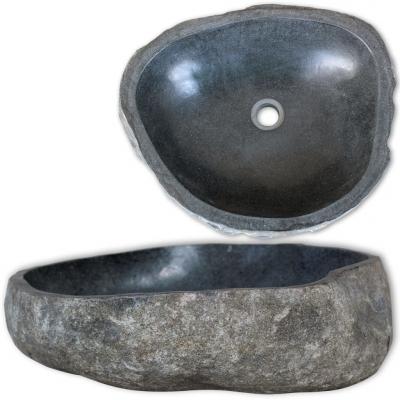 Emaga vidaxl owalna umywalka z kamienia rzecznego, 30-37 cm