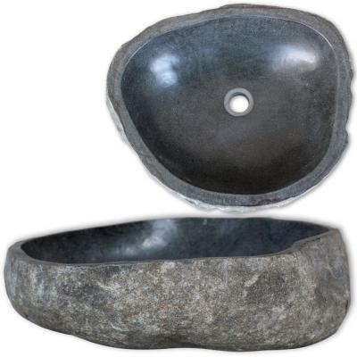 Emaga vidaxl umywalka z kamienia rzecznego, owalna, 38-45 cm