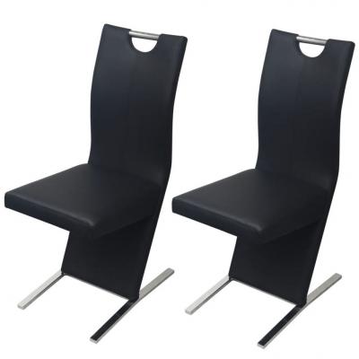 Emaga vidaxl krzesła stołowe, 2 szt., czarne, sztuczna skóra