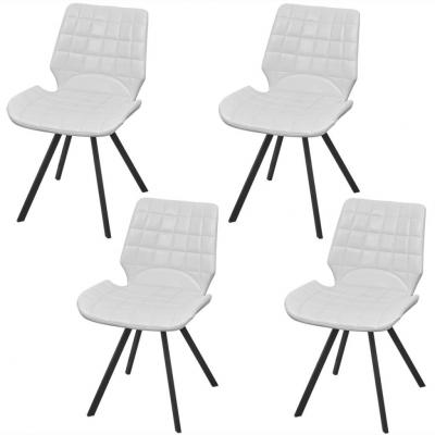 Emaga vidaxl krzesła stołowe, 4 szt., białe, sztuczna skóra