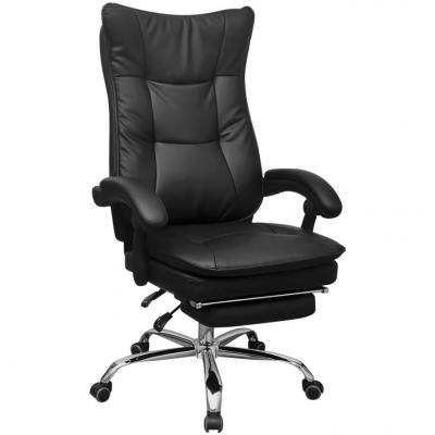 Emaga vidaxl regulowane krzesło biurowe z podnóżkiem czarne