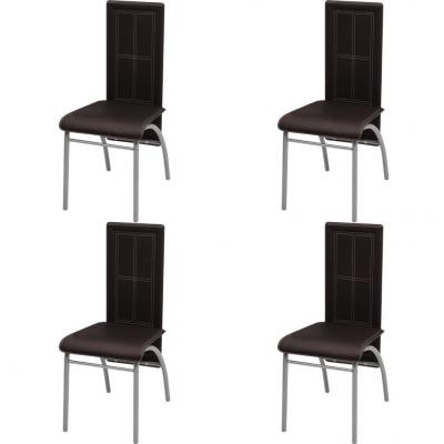 Emaga vidaxl krzesła stołowe, 4 szt., brązowe, sztuczna skóra