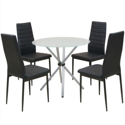 Emaga vidaxl zestaw mebli do jadalni 5 elementów, stół i krzesła