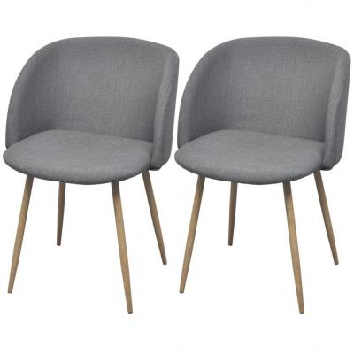 Emaga vidaxl krzesła stołowe, 2 szt., jasnoszare, tkanina