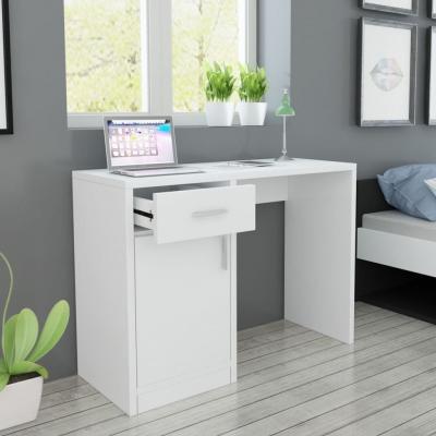 Emaga vidaxl biurko z szufladą i szafką w kolorze białym 100x40x73 cm