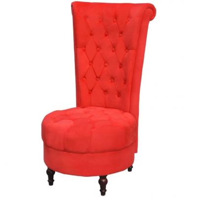 Emaga vidaxl fotel z wysokim oparciem, czerwony, tkanina