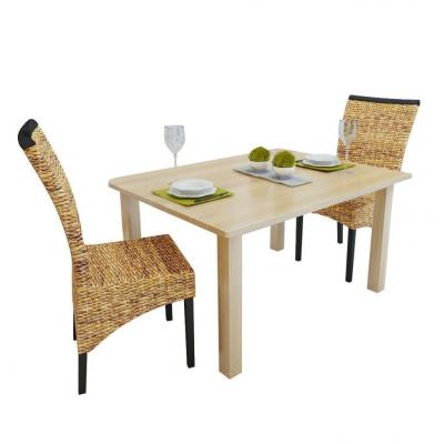Emaga vidaxl krzesła stołowe, 2 szt., abaka i lite drewno mango