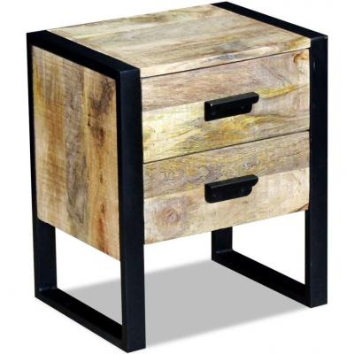 Emaga vidaxl stolik boczny z 2 szufladami, drewno mango, 43x33x51 cm