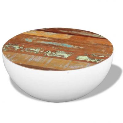 Emaga vidaxl stolik kawowy z drewna odzyskanego na kształt misy 60x60x30 cm