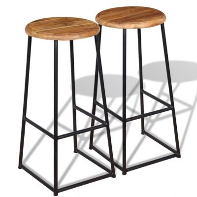 Emaga vidaxl stołki barowe, 2 sztuki, lite drewno tekowe