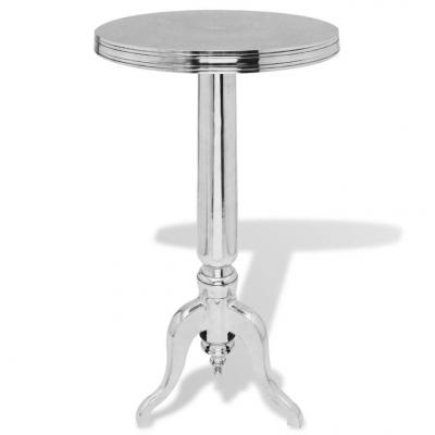 Emaga vidaxl okrągły stolik boczny z aluminium, srebrny