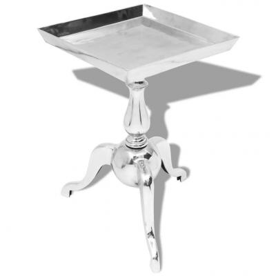 Emaga vidaxl stolik boczny kwadratowy z aluminium, srebrny