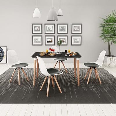 Emaga vidaxl zestaw mebli do jadalni 5 elementów biało-czarny stół i krzesła