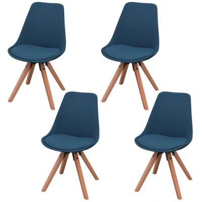 Emaga vidaxl krzesła stołowe, 4 szt., niebieskie, tkanina