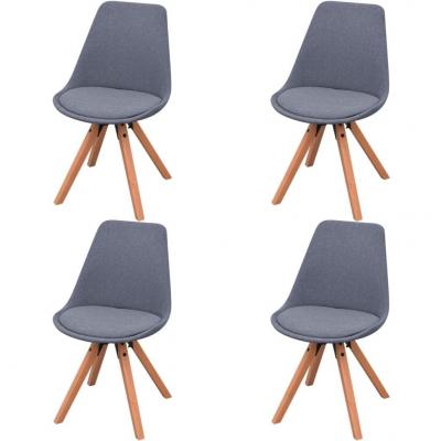 Emaga vidaxl krzesła stołowe, 4 szt., jasnoszare, tkanina