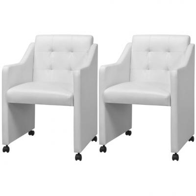 Emaga vidaxl krzesła stołowe, 2 szt., białe, sztuczna skóra