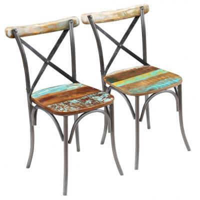 Emaga vidaxl krzesła stołowe, 2 szt., lite drewno z odzysku