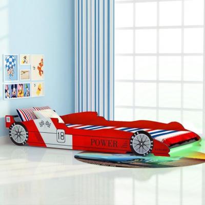 Emaga vidaxl łóżko dziecięce w kształcie samochodu, 90 x 200 cm, czerwone