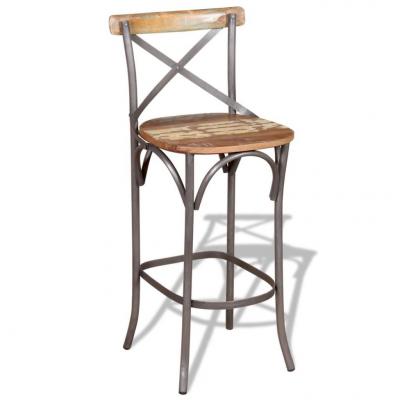 Emaga vidaxl krzesło barowe, lite drewno odzyskane