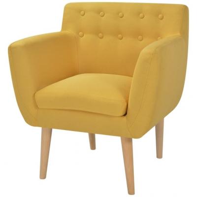 Emaga vidaxl fotel, żółty, tkanina