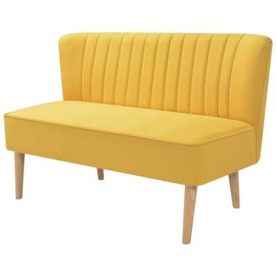 Emaga vidaxl sofa 117x55,5x77 cm, żółty materiał