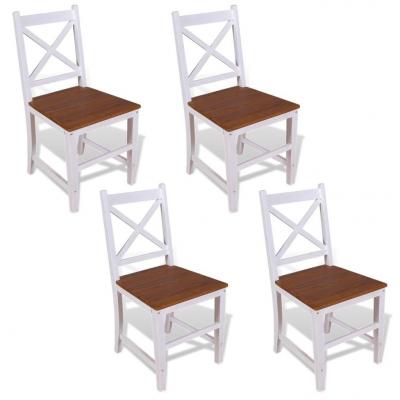 Emaga vidaxl krzesła do jadalni, 4 szt, lite drewno tekowe i mahoniowe
