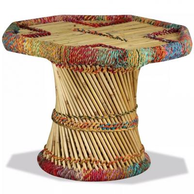 Emaga vidaxl stolik kawowy z detalami w stylu chindi, bambus, wielokolorowy