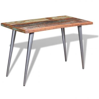 Emaga vidaxl stół do jadalni z litego drewna odzyskanego, 120x60x76 cm