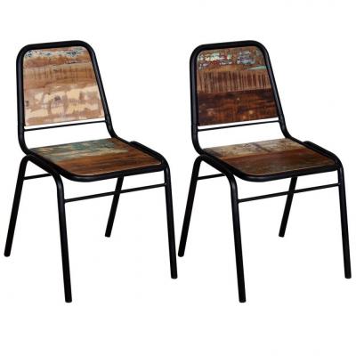 Emaga vidaxl krzesła stołowe, 2 szt., lite drewno z odzysku