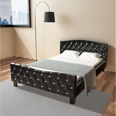 Emaga vidaxl rama łóżka, czarna, sztuczna skóra, 140 x 200 cm