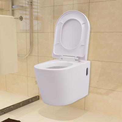 Emaga vidaxl podwieszana toaleta ceramiczna, biała