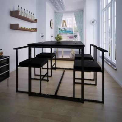 Emaga vidaxl 5-elementowy zestaw mebli do jadalni: stół i krzesła, czarny