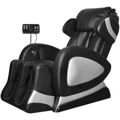 Emaga vidaxl fotel do masażu z ekranem, czarny, sztuczna skóra