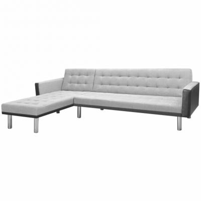 Emaga vidaxl sofa narożna z tkaniny, 218x155x69 cm szaro-czarna