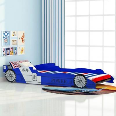 Emaga vidaxl łóżko dziecięce w kształcie samochodu, 90x200 cm, niebieski
