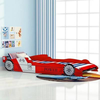 Emaga vidaxl łóżko dziecięce w kształcie samochodu, 90x200 cm, czerwone
